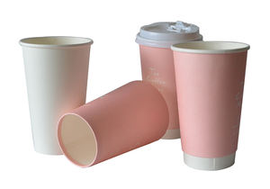 Green Treasure MY Coffee Party Vasos de papel Aislado de doble pared Papel caliente Desechable Craft Paper Tea Cup con tapas - Product Image 4