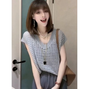 Camiseta sin mangas de punto acanalado elástico sin costuras para mujer, estilo urbano, casual, color liso, venta al por mayor 2024 - Product Image 6