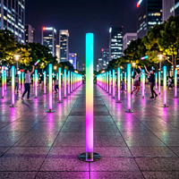 Lampe de sol cylindrique LED en PVC, décorative pour jardin, arrangement d'ambiance pour parc extérieur