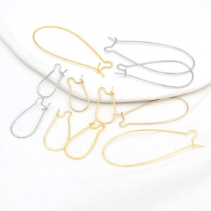18K gold-plated copper U-shaped French ear <b>hooks</b>, 14K gold-plated color-preserving <b>hook</b> clasp <b>earrings</b>, DIY <b>earring</b> accessories - Product Image 2