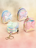 Sac à monnaie coloré en PVC de créateur avec fermeture éclair, mini sac à dos laser, porte-clés, étui pour écouteurs et baume à lèvres