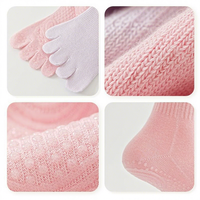 Chaussettes de yoga à cinq doigts antidérapantes, chaussettes longues à orteils séparés pour femmes, pour l'entraînement Pranayama, les sports d'intérieur et le fitness