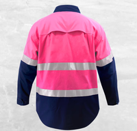 Vêtements de travail de sécurité réfléchissants haute visibilité Chemises de construction de routes à manches longues Logo d'équipe personnalisé ventilé dans le dos