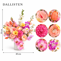 Fleurs artificielles en soie Dallisten, arrangements floraux colorés pour mariage avec vase pour la décoration de centre de table de mariage