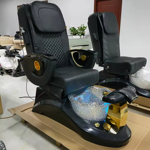 Fauteuil de massage des pieds de luxe en or avec pompe de drainage, lumière et fonction de surf, fauteuil de pédicure pour salon de beauté - Product Image 1