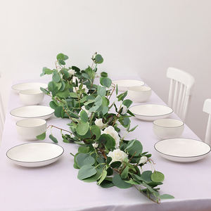 Decorazione di cerimonia nuziale Artificiale di Seta Del Faux di Foglie di Eucalipto Ghirlanda Del Fiore della Rosa <span class=keywords><strong>Runner</strong></span> - Product Image 2