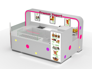 Thiết kế tuyệt vời đông lạnh sữa chua kiosk dễ thương Ice Cream kiosk với topping thanh thực phẩm kiosk trong trung tâm mua sắm - Product Image 2