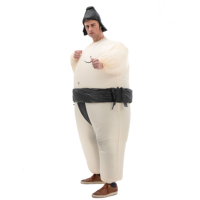 Costume de sumo gonflable noir pour adulte, convient aux personnes de 1,5 à 2 m de taille. Parfait pour Noël, le cosplay, les fêtes, les spectacles sur scène et les bals masqués