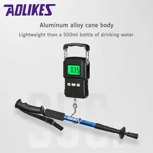 Aolikes Mountaineering Cane Made Of Aluminum Alloy With Straight Handle Ultra Light And Extendable Outdoor Tourism Hiking Cane