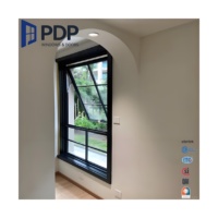 Ventana de Acero de Diseño Posmoderno PDP, Marco Estrecho, Rejilla de Persiana de Tres Capas, Toldo para Baño, Uso Exterior