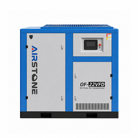 Compresor de Aire Portátil Airstone de 22KW 30HP con Motor de Imán Permanente, Inversor, Sin Aceite, Refrigerado por Agua, 8 bar, para la Industria Alimentaria y Farmacéutica