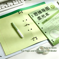 Bloc-notes de cours A4 Premium Singapour 100 pages, perforation 3 trous, ligné, facile à déchirer, pour étudiants