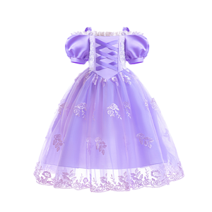 Vente en gros Robe de princesse violette pour fête d'enfants Costume de cosplay pour filles inspiré par <span class=keywords><strong>Elsa</strong></span> pour Halloween - Product Image 1