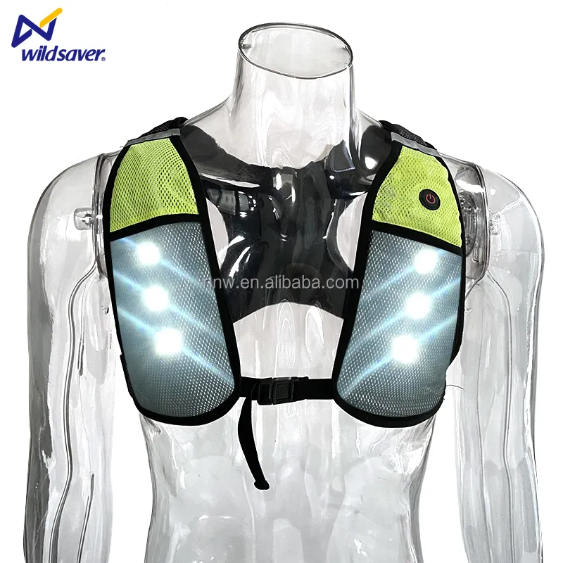 Hot Sale Soft Breathable Led Reflective Black Safety Vest E Bike Scooter Reflective Running Vest With Customize Flash Mode