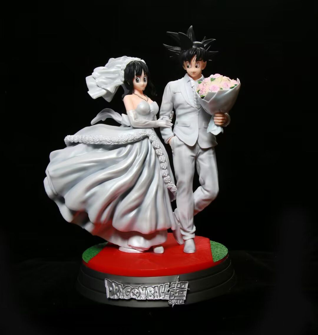 Figurine Dragon Ball Z Bandai Megahouse – Goku Et Chichi Version Or – Rare