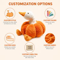 Peluche personnalisée en forme d'oie, anti-stress, en tissu ultra doux, fabrication OEM/ODM, poupée de personnage en peluche pour IP originales, directement de l'usine