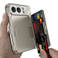 HEYBINGO Étui pliable en cuir PU avec porte-cartes, protection de charnière Prism, support invisible pour chargement sans fil pour IP 18 duo