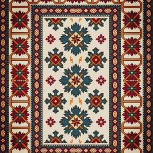 Alfombra Persa Geométrica Tradicional Hecha a Mano, de Lana/Seda, Antideslizante, Ecológica, Reversible, Lavable, de Pelo Medio, 9x12, para Pasillo - Product Image 1