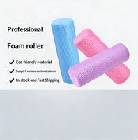 Rouleau de yoga en mousse EVA solide avec points de massage, tailles 45cm/60cm, design à picots pour massage musculaire et bâton de yoga Pilates