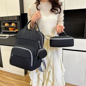 3Pcs Mommy <b>Backpack</b> Insulated Bag Set Simple Plain Color Baby Diaper <b>Backpack</b> Lightweight Maternity Bags - Product Image 4