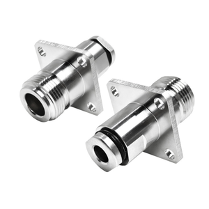 Connecteur coaxial RF à <span class=keywords><strong>souder</strong></span>, type N femelle, 50 ohms, à 4 trous, avec bride droite, pour câble LMR240 H155, en stock, fourni par l'usine - Product Image 1