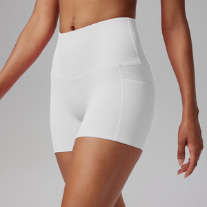 Short de sport respirant à séchage rapide pour femmes Short de sport taille basse Gym Fitness <span class=keywords><strong>Blanc</strong></span> Noir Leggings courts unis - Product Image 4