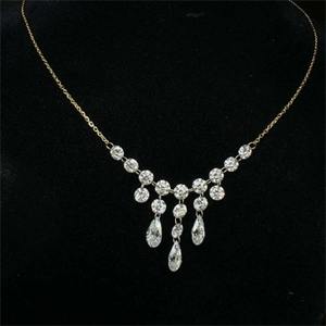 สร้อยคอเพชรแบบใหม่ ดีไซน์หรูหรา สร้อยคอแบบโซ่ยอร์ก งานแฮนด์เมด สำหรับงานแต่งงาน - Product Image 2