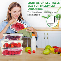 Multi-formaat transparante plastic luchtdichte voedselveilige opbergcontainers met onregelmatige vorm voor het organiseren van groenten, fruit en snacks