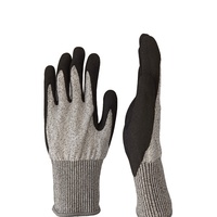 Gants gris mouchetés HPPE anti-coupure et anti-perforation, résistance élevée à l'abrasion, paume sablée en nitrile, niveau 5 EN388, fournisseur Chine