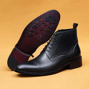 Botas de Tobillo para Hombre, de Piel Genuina, Impermeables, con Cordones y Suela de Goma, para Todas las Temporadas, Tendencia de Moda - Product Image 3