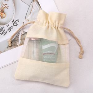 <span class=keywords><strong>Petit</strong></span> <span class=keywords><strong>sachet</strong></span> d'emballage de thé en coton lin <span class=keywords><strong>organza</strong></span> imprimé de logo personnalisé pochette à cordon de parfum de bijouterie - Product Image 2