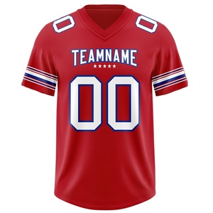 Customized 100% Cotton Knitted Football <b>Tshirts</b> for Men & Youth with Stitched Team Name Number Logo-Breathable - Product Image 1