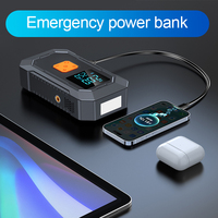 Démarreur de batterie portable 10000 mAh avec compresseur d'air et lampe LED pour voiture – Alimentation de démarrage automobile