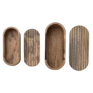 Juego de Cajas de Madera Ovaladas Modernas con Ranuras para Guardar Pañuelos, para Baño o Habitación de Huéspedes, Marca ADC - Product Image 1