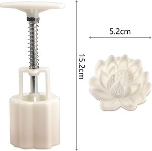 Molde para Mini Mooncakes con Forma de Flor de Lis, Hoja Verde, para Pastel de Frijol Mungo, Plástico Ecológico, Desechable, Apto para Lavavajillas y Horno - Product Image 2