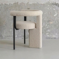 Chaise de salle à manger en métal de style nordique, design de luxe léger, modèle GY-68 conçu par des designers; Chaise de lecture rembourrée de qualité hôtelière