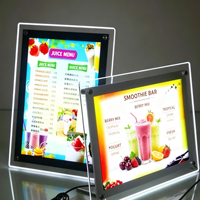 Boîte à lumière LED ultra-mince simple face en cristal, cadre en alliage d'aluminium A4, 2000 lumens, haute luminosité, publicité de bureau à insertion rapide