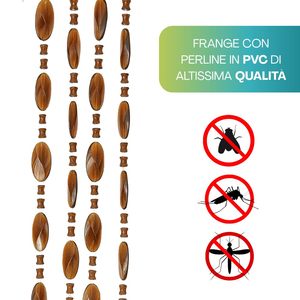 Rideau à perles en PVC 120x230cm, moustiquaire anti-insectes, rideau à franges pour porte, séparateur d'espace - Product Image 4