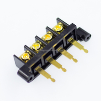 Borne de connexion à vis pour amplificateur de voiture, prise d'alimentation biseautée 4P en alliage de zinc transparent plaqué or, 60V