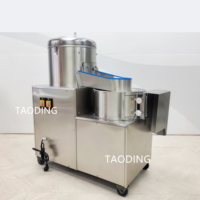 Laveuse-Éplucheuse de Pommes de Terre Professionnelle 100-500 kg/Heure, Éplucheuse-Trancheuse de Pommes de Terre et de Taro, Machine de Nettoyage pour Carottes et Pommes de Terre