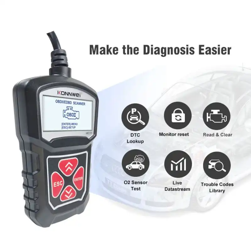 KW309-escáner Universal OBD2 para coche, lector de código automotriz profesional, herramienta de diagnóstico CAN para coche