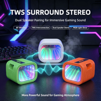 Nouveau Haut-Parleur Stéréo Portable 5W 2026 avec Éclairage RGB, Son Surround 360° Hi-Fi pour Utilisation Extérieure/Intérieure