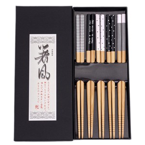Palillos Reutilizables de Madera Natural, 5 Pares, Palillos Japoneses para Sushi, <span class=keywords><strong>Hashi</strong></span>, Hechos a Mano, de Bambú, Azul y Rojo, 23.5 cm - Product Image 6