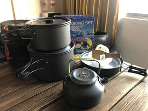 AJOTEQPT Kit de juegos de utensilios de cocina de Camping portátil, juego de cocina de mochilero ligero antiadherente, equipo de cocina al aire libre para senderismo familiar - Product Image 2