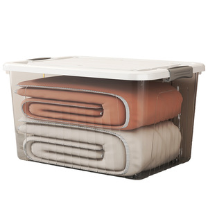 Transparent Storage <b>Box</b> 50L-60L Rectangle Standing Type Clothing <b>Toy</b> Organizer Home Use Strong Load Bearing - Product Image 5