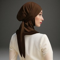 Bonnet intérieur Hijab uni à couvrance totale pour femme musulmane, sous-bonnet islamique à nouer en jersey modal, Hijab instantané avec sangles
