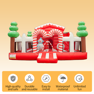 Château gonflable de Noël festif pour enfants avec maison de rebond gonflable et décorations de fête pour la <span class=keywords><strong>saison</strong></span> des fêtes - Product Image 2