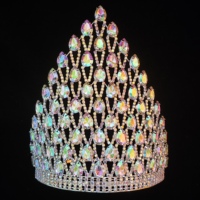 Grande couronne Big AB Crystal Beauty Pageant Crown Royal Queen Crown