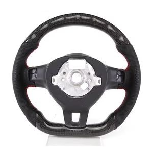Volante Deportivo de Carreras en Fibra de Carbono con LED para Volkswagen VW <span class=keywords><strong>GTI</strong></span> MK6 <span class=keywords><strong>Golf</strong></span> 6 2009-2013 Polo Tiguan Passat R-Line - Product Image 3