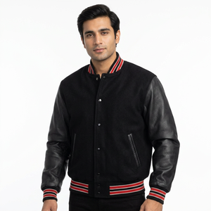 Blouson universitaire élégant en laine pour homme – Veste de moto d'hiver personnalisée de haute qualité avec motif lettres, couleurs personnalisables, séchage rapide - Product Image 1